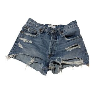 Zara Blue Jean Shorts Distressed Vintage Style